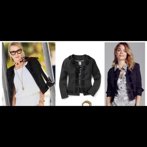 CAbi Polka Dot Black White Women's Blazer - Picture 1 of 8